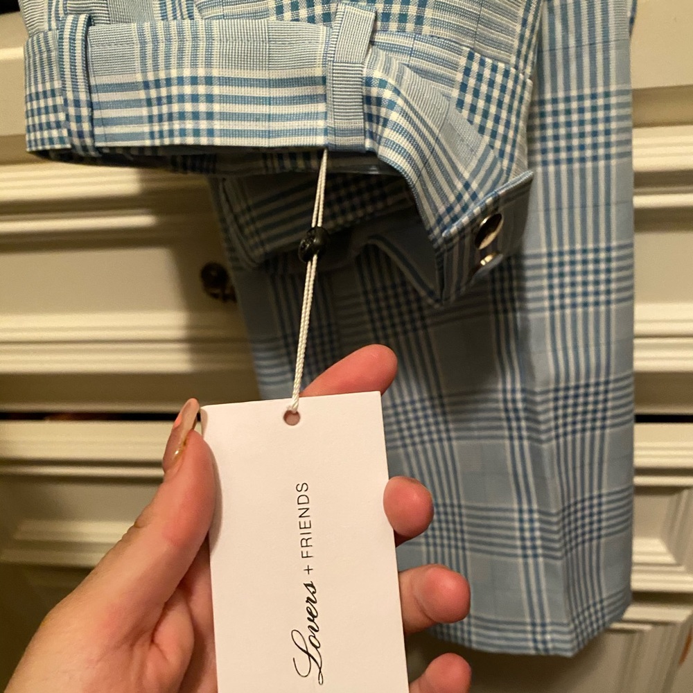 Blue plaid pants - Picture 2 of 4